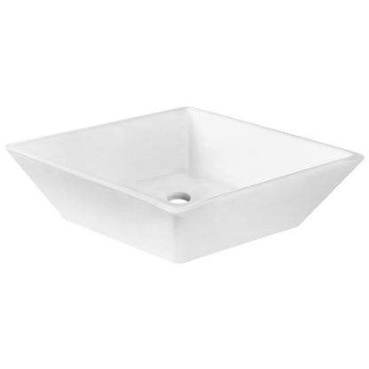 American Imaginations AI-30997 16" Square Enamel Glaze White Ceramic Modern