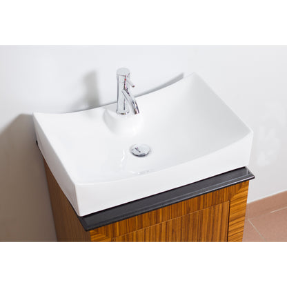 American Imaginations AI-31000 26" White Rectangular Above Counter Modern Bathroom Vessel Sink Set