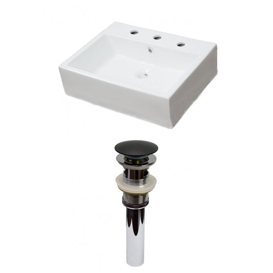 American Imaginations AI-31110 21" Rectangle Enamel Glaze White Ceramic Transitional