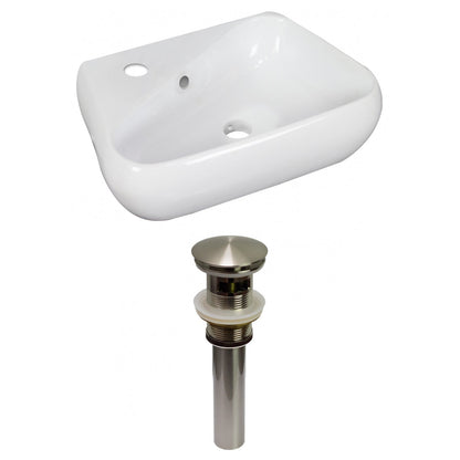 American Imaginations AI-31297 18" White Unique Above Counter Transitional Bathroom Vessel Sink Set
