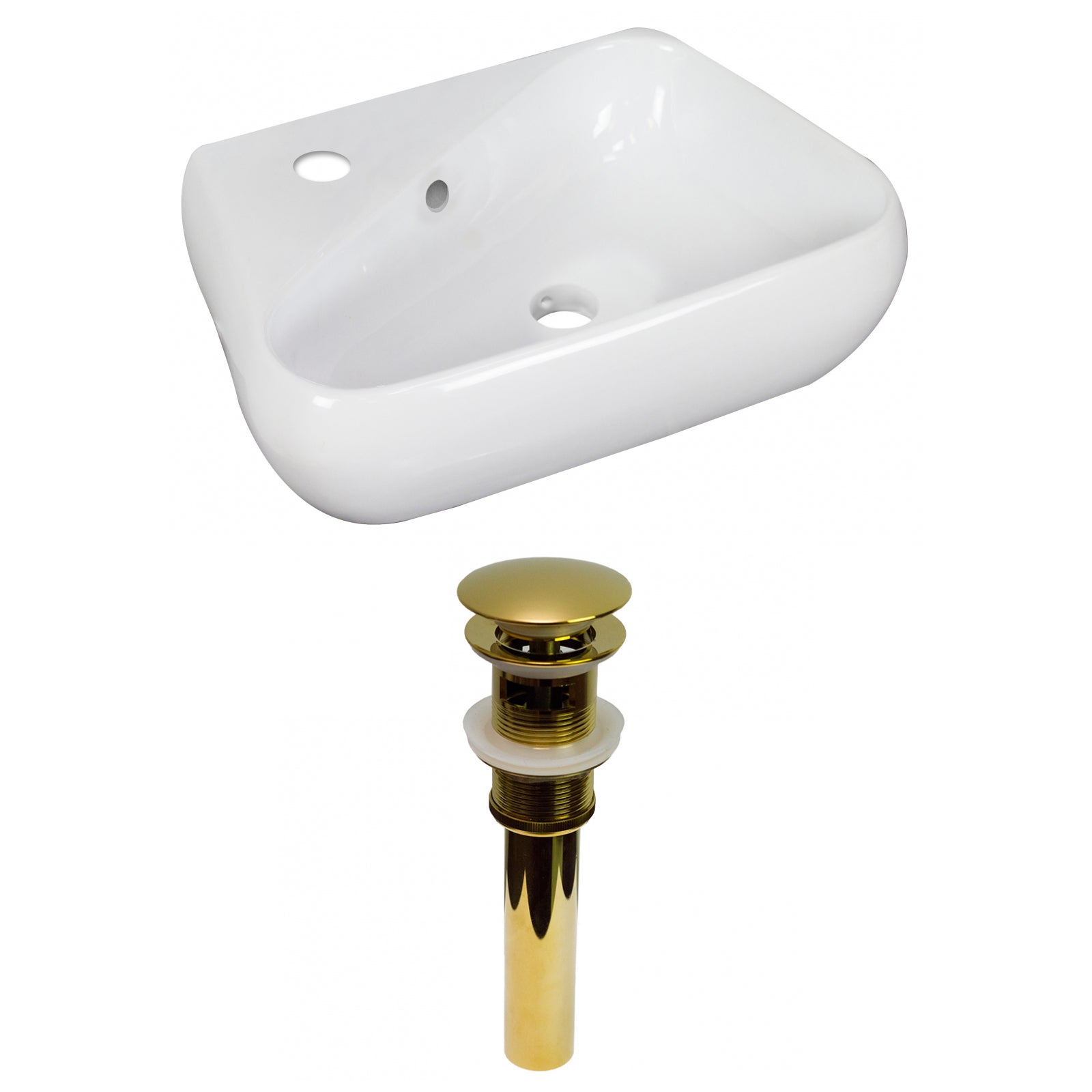 American Imaginations AI-31298 18" White Unique Above Counter Transitional Bathroom Vessel Sink Set