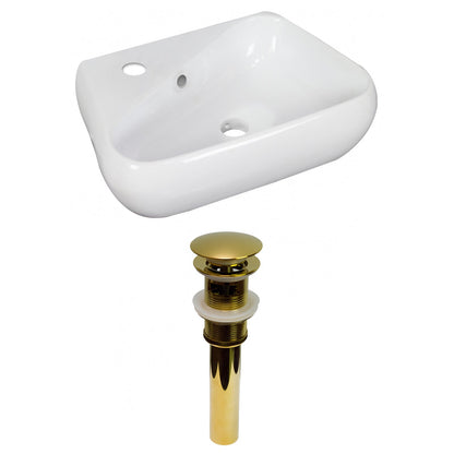 American Imaginations AI-31298 18" White Unique Above Counter Transitional Bathroom Vessel Sink Set