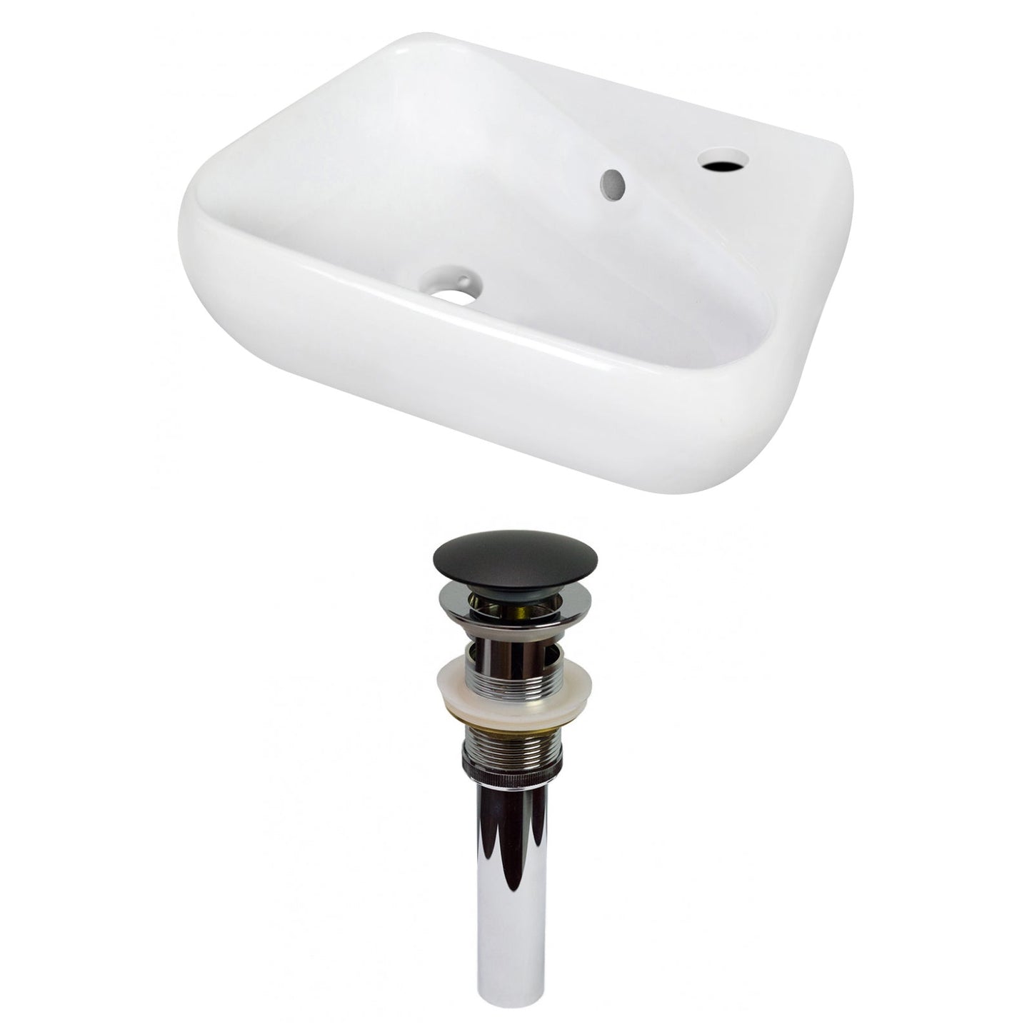 American Imaginations AI-31300 18" White Unique Above Counter Transitional Bathroom Vessel Sink Set