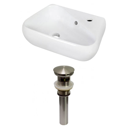 American Imaginations AI-31302 18" White Unique Above Counter Transitional Bathroom Vessel Sink Set