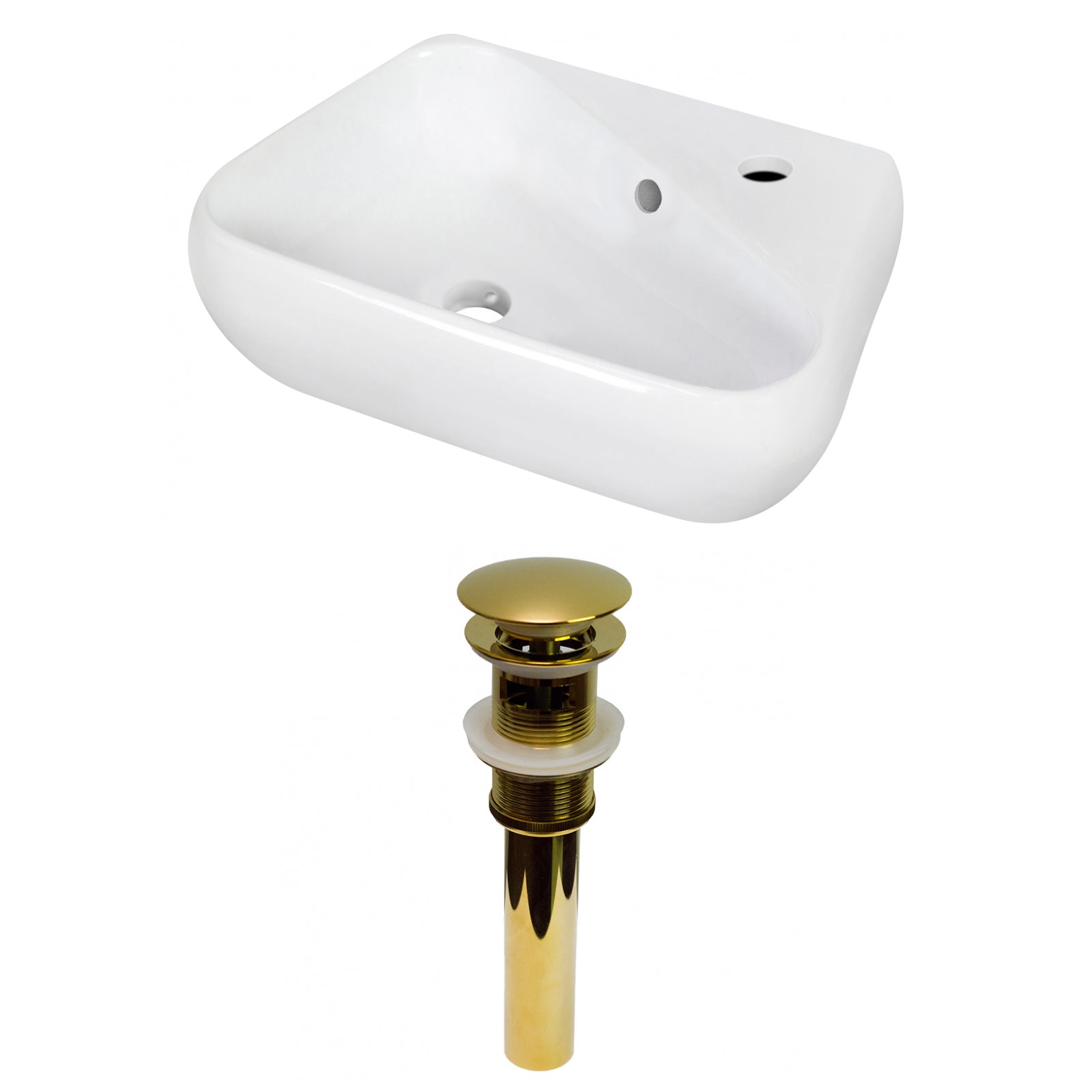 American Imaginations AI-31303 18" White Unique Above Counter Transitional Bathroom Vessel Sink Set