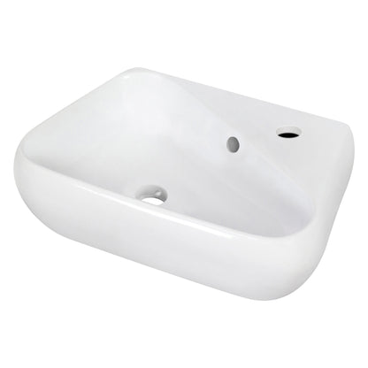 American Imaginations AI-31310 18" White Unique Wall Mount Transitional Bathroom Vessel Sink Set