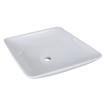 American Imaginations AI-31343 17" White Square Above Counter Modern Bathroom Vessel Sink Set