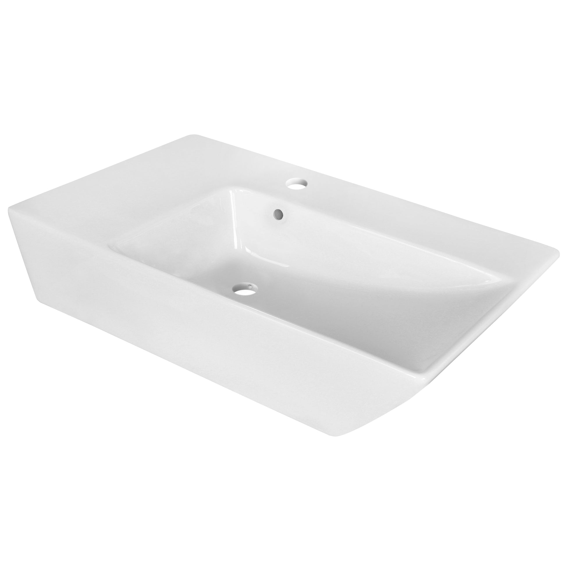 American Imaginations AI-31416 26" White Rectangular Above Counter Modern Bathroom Vessel Sink Set