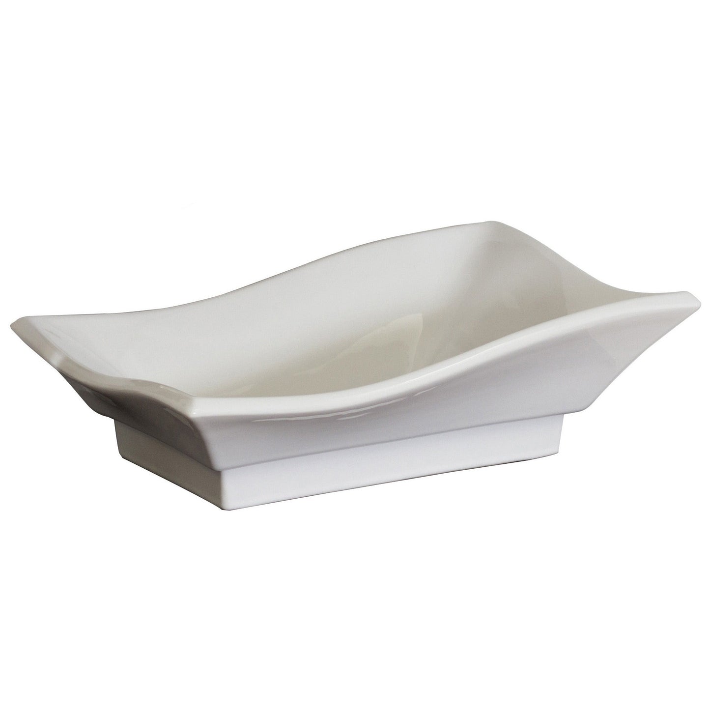 American Imaginations AI-31451 20" White Unique Above Counter Traditional Bathroom Vessel Sink Set