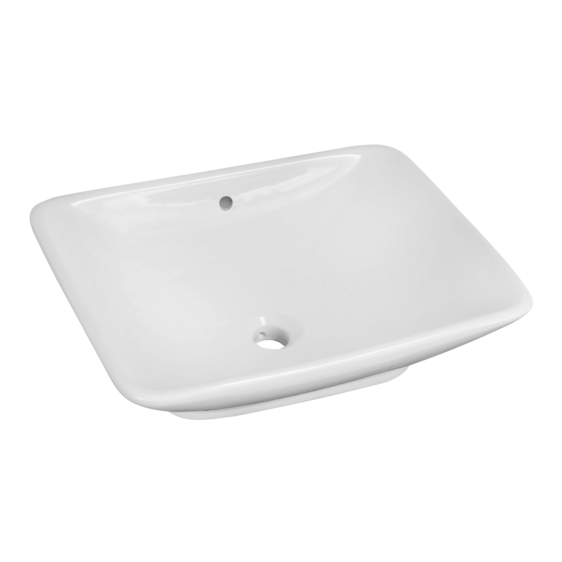 American Imaginations AI-31489 22" White Rectangular Above Counter Modern Bathroom Vessel Sink Set
