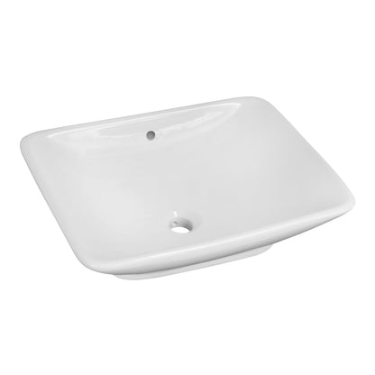 American Imaginations AI-31489 22" White Rectangular Above Counter Modern Bathroom Vessel Sink Set