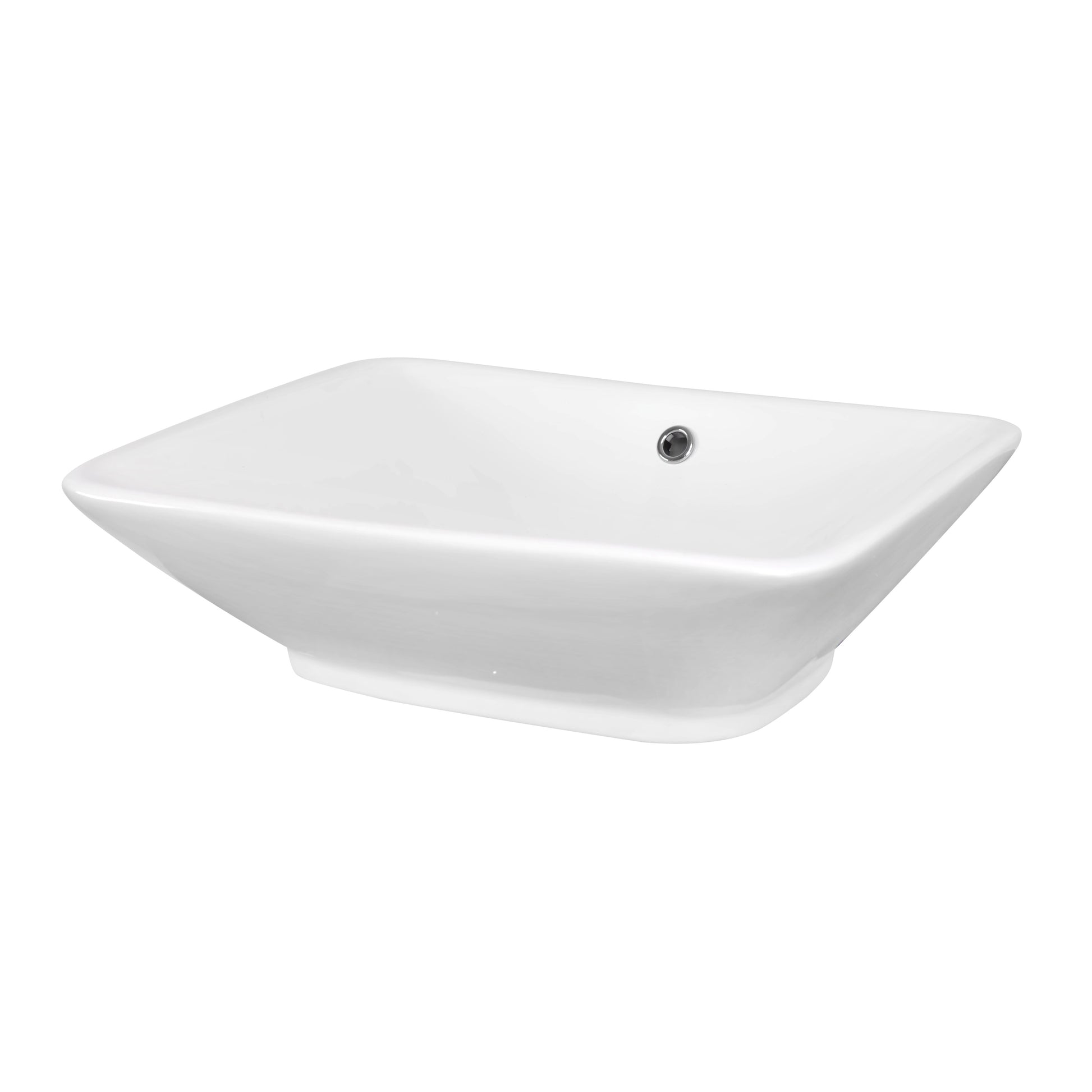 American Imaginations AI-31489 22" White Rectangular Above Counter Modern Bathroom Vessel Sink Set