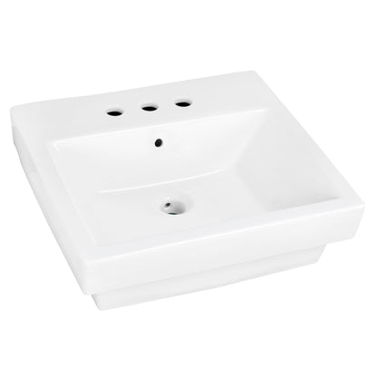 American Imaginations AI-31509 21" White Rectangular Above Counter Modern Bathroom Vessel Sink Set