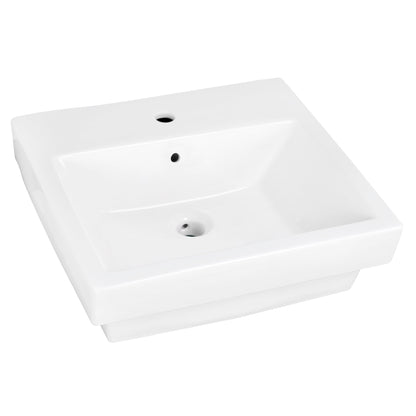 American Imaginations AI-31532 19" White Rectangular Above Counter Modern Bathroom Vessel Sink Set