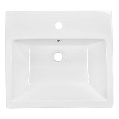 American Imaginations AI-31532 19" White Rectangular Above Counter Modern Bathroom Vessel Sink Set