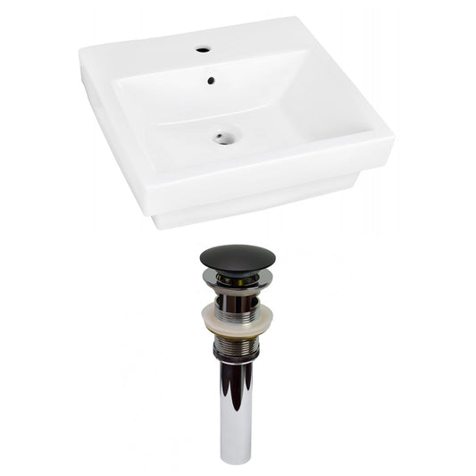 American Imaginations AI-31532 19" White Rectangular Above Counter Modern Bathroom Vessel Sink Set