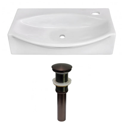 American Imaginations AI-31554 17" White Unique Above Counter Modern Bathroom Vessel Sink Set