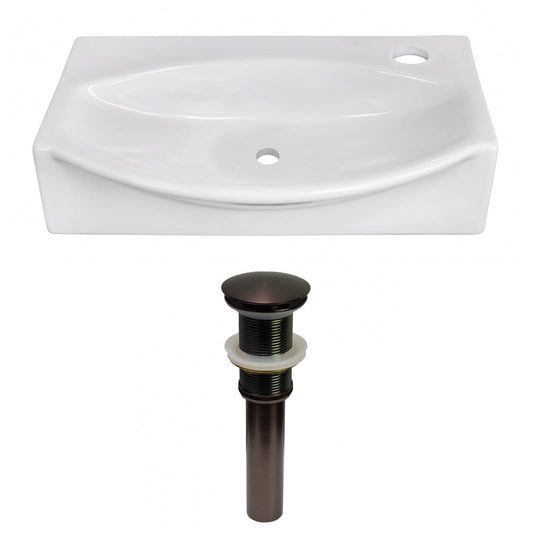 American Imaginations AI-31554 17" White Unique Above Counter Modern Bathroom Vessel Sink Set