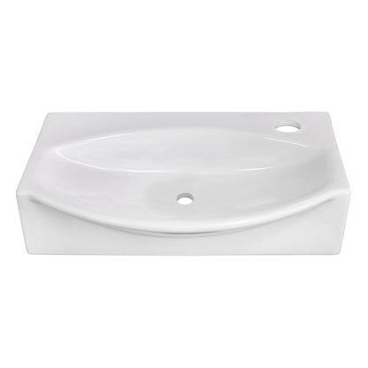 American Imaginations AI-31556 17" White Unique Wall Mount Modern Bathroom Vessel Sink Set