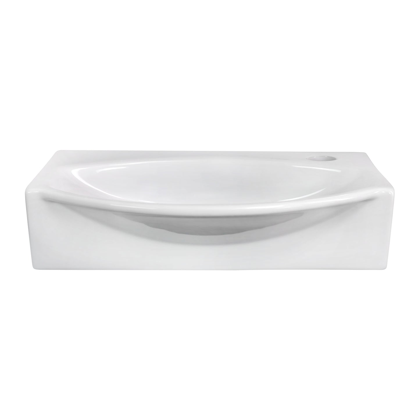 American Imaginations AI-31556 17" White Unique Wall Mount Modern Bathroom Vessel Sink Set