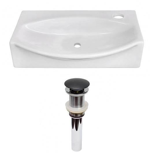 American Imaginations AI-31556 17" White Unique Wall Mount Modern Bathroom Vessel Sink Set