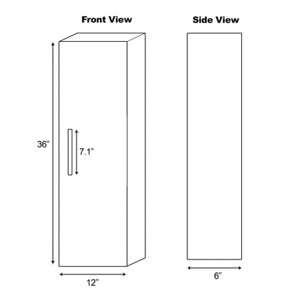 American Imaginations AI-31759 12" Dawn Grey Rectangular Wall Mount Modern Medicine Cabinet