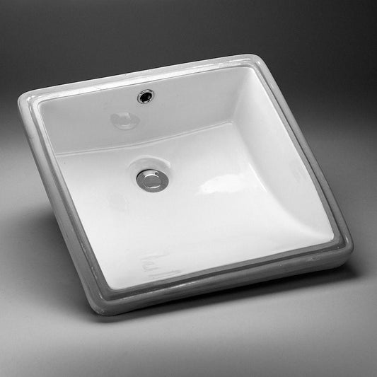 American Imaginations AI-31761 Square White Ceramic Bathroom Undermount Sink with Enamel Glaze Finish