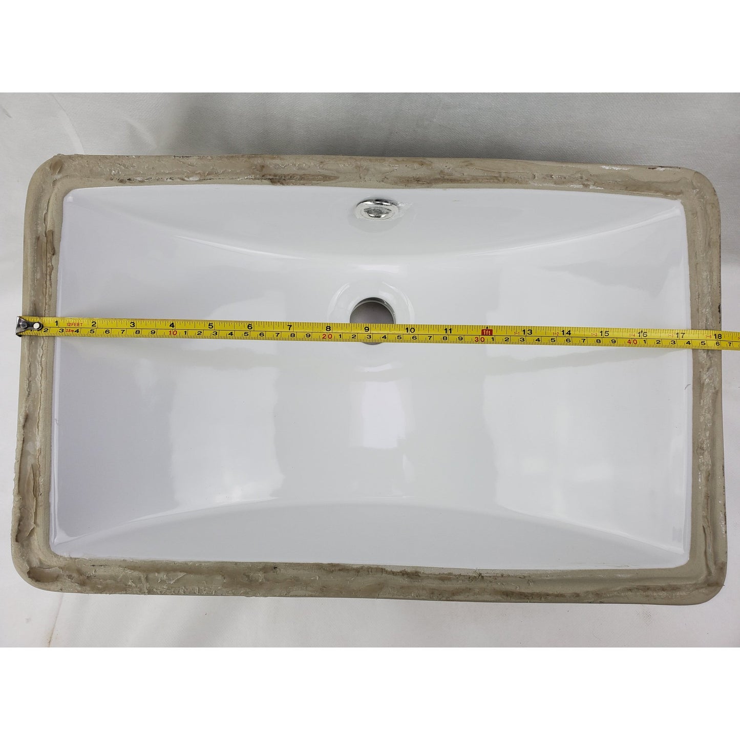 American Imaginations AI-31762 Rectangle White Ceramic Bathroom Undermount Sink with Enamel Glaze Finish