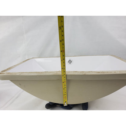 American Imaginations AI-31762 Rectangle White Ceramic Bathroom Undermount Sink with Enamel Glaze Finish