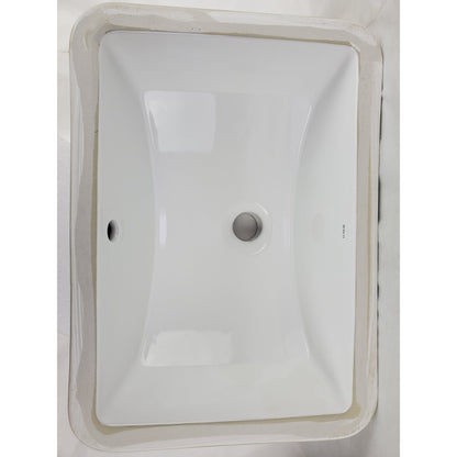 American Imaginations AI-31765 Rectangle White Ceramic Bathroom Undermount Sink with Enamel Glaze Finish