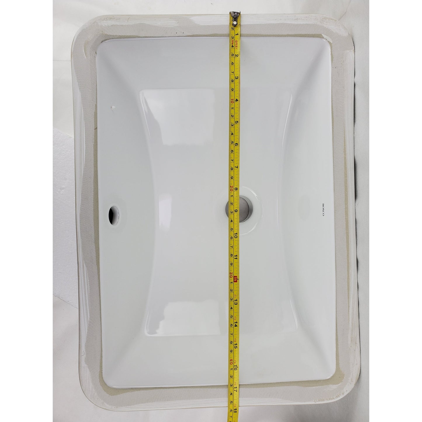 American Imaginations AI-31765 Rectangle White Ceramic Bathroom Undermount Sink with Enamel Glaze Finish