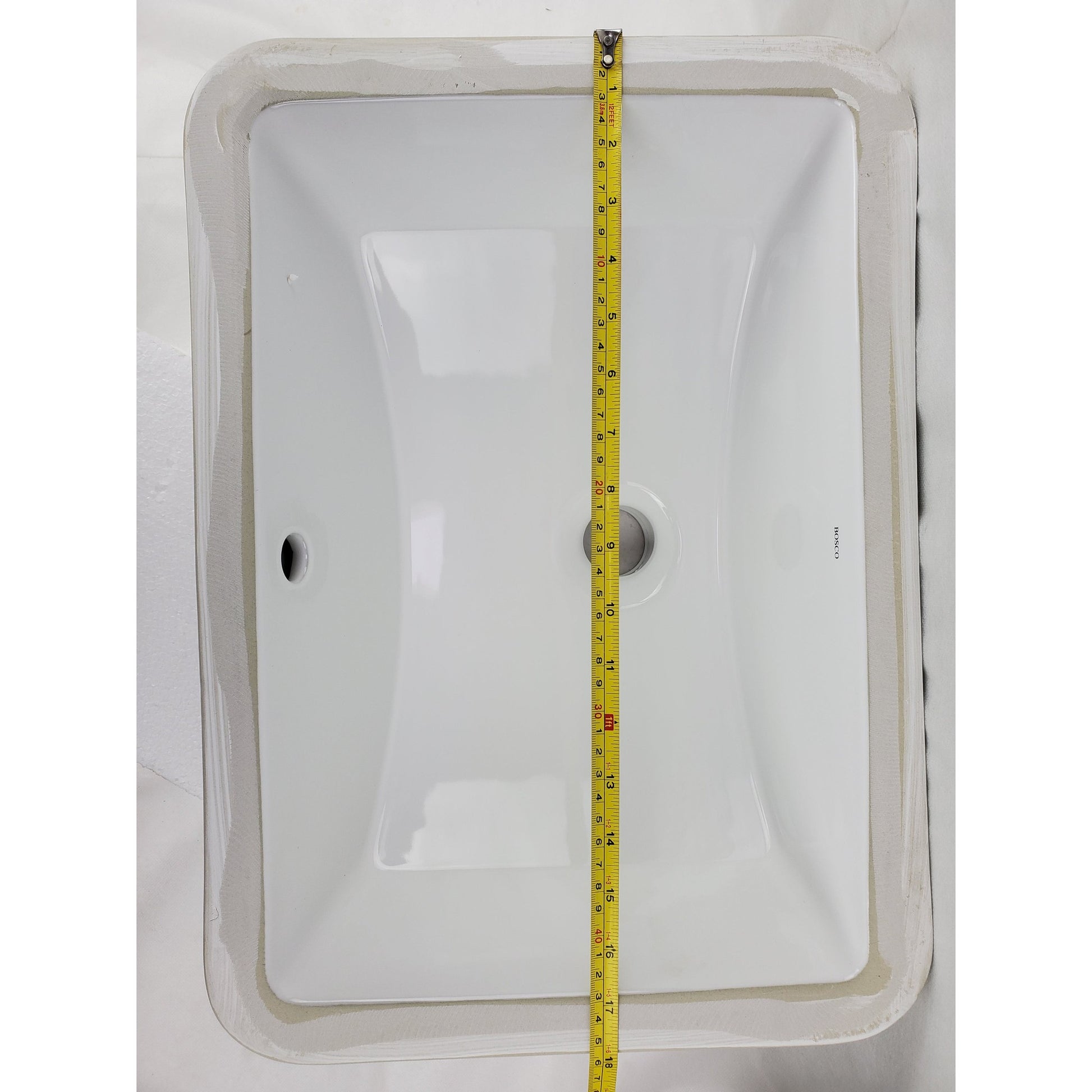 American Imaginations AI-31765 Rectangle White Ceramic Bathroom Undermount Sink with Enamel Glaze Finish