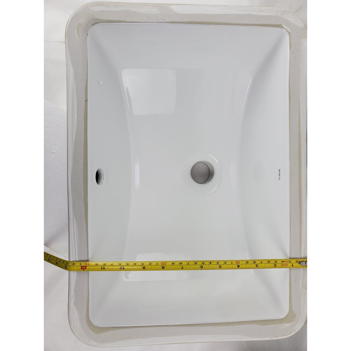 American Imaginations AI-31765 Rectangle White Ceramic Bathroom Undermount Sink with Enamel Glaze Finish