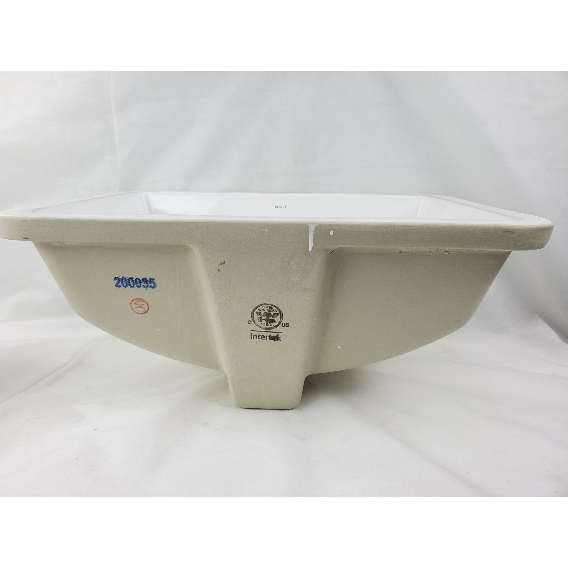 American Imaginations AI-31765 Rectangle White Ceramic Bathroom Undermount Sink with Enamel Glaze Finish