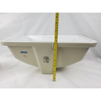 American Imaginations AI-31765 Rectangle White Ceramic Bathroom Undermount Sink with Enamel Glaze Finish