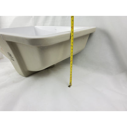 American Imaginations AI-31765 Rectangle White Ceramic Bathroom Undermount Sink with Enamel Glaze Finish