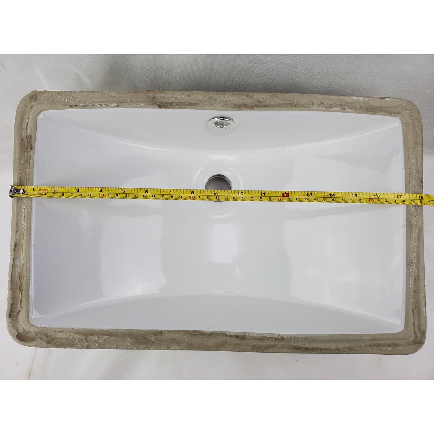 American Imaginations AI-31837 18" White Rectangular Undermount Modern Bathroom Undermount Sink Set