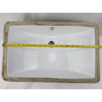 American Imaginations AI-31837 18" White Rectangular Undermount Modern Bathroom Undermount Sink Set