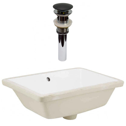 American Imaginations AI-31837 18" White Rectangular Undermount Modern Bathroom Undermount Sink Set
