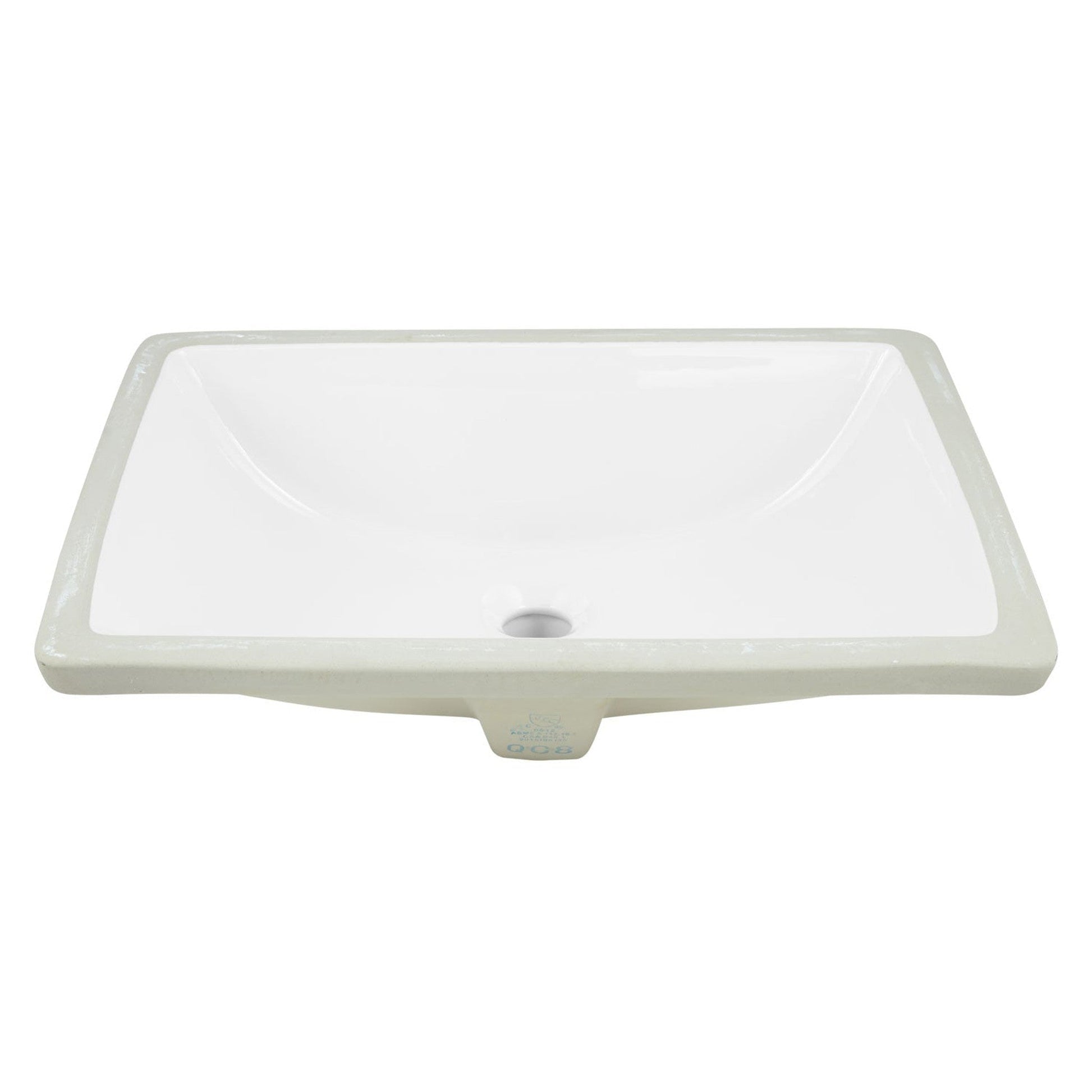 American Imaginations AI-324 18" White Rectangle Ceramic Transitional Bathroom Undermount Sink