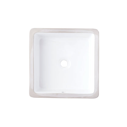 American Imaginations AI-33349 Square White Ceramic Bathroom Undermount Sink with Enamel Glaze Finish