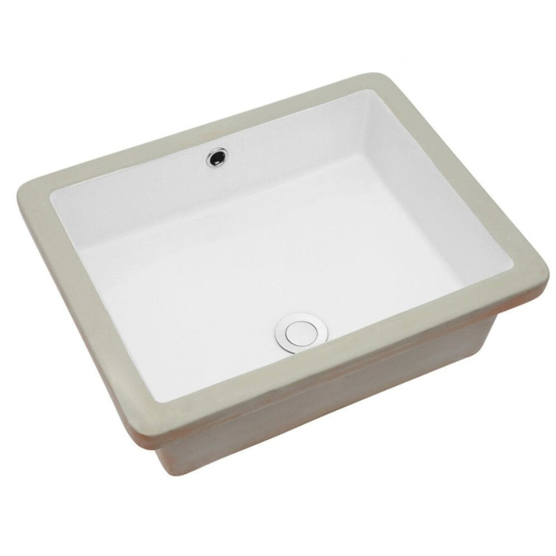 American Imaginations AI-33604 Rectangle White Ceramic Bathroom Undermount Sink with Enamel Glaze Finish