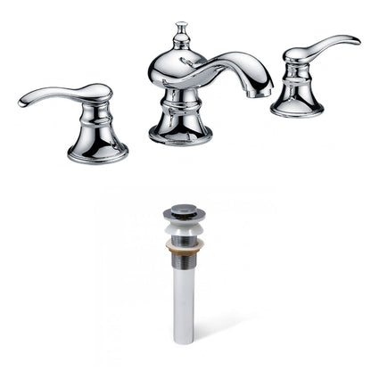 American Imaginations AI-33675 14" Chrome Unique Lead Free Brass Traditional Bathroom Sink Faucet Set