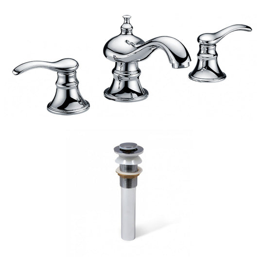 American Imaginations AI-33675 14" Chrome Unique Lead Free Brass Traditional Bathroom Sink Faucet Set