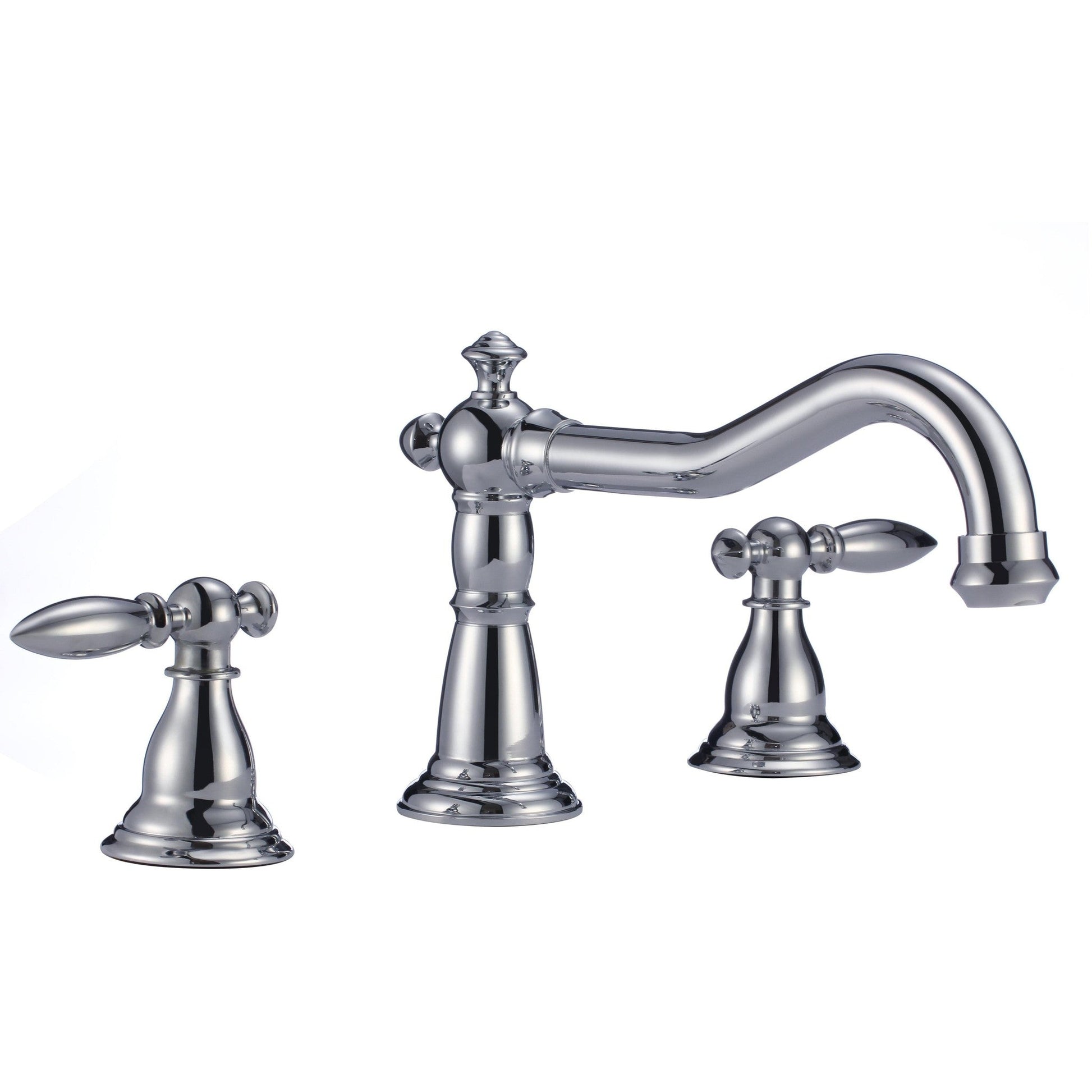 American Imaginations AI-33691 16" Chrome Unique Lead Free Brass Traditional Bathroom Sink Faucet Set