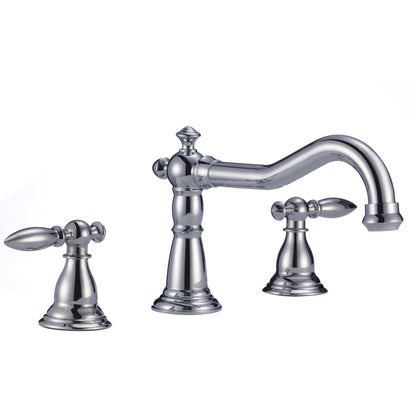 American Imaginations AI-33691 16" Chrome Unique Lead Free Brass Traditional Bathroom Sink Faucet Set