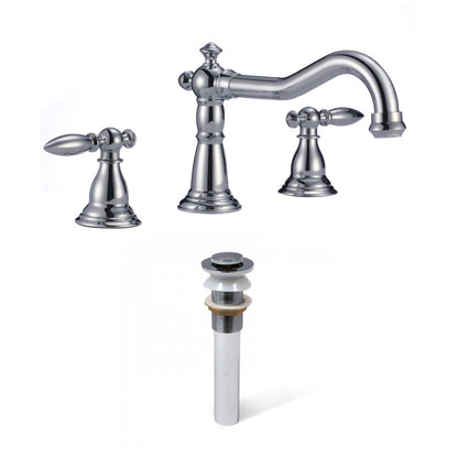 American Imaginations AI-33691 16" Chrome Unique Lead Free Brass Traditional Bathroom Sink Faucet Set