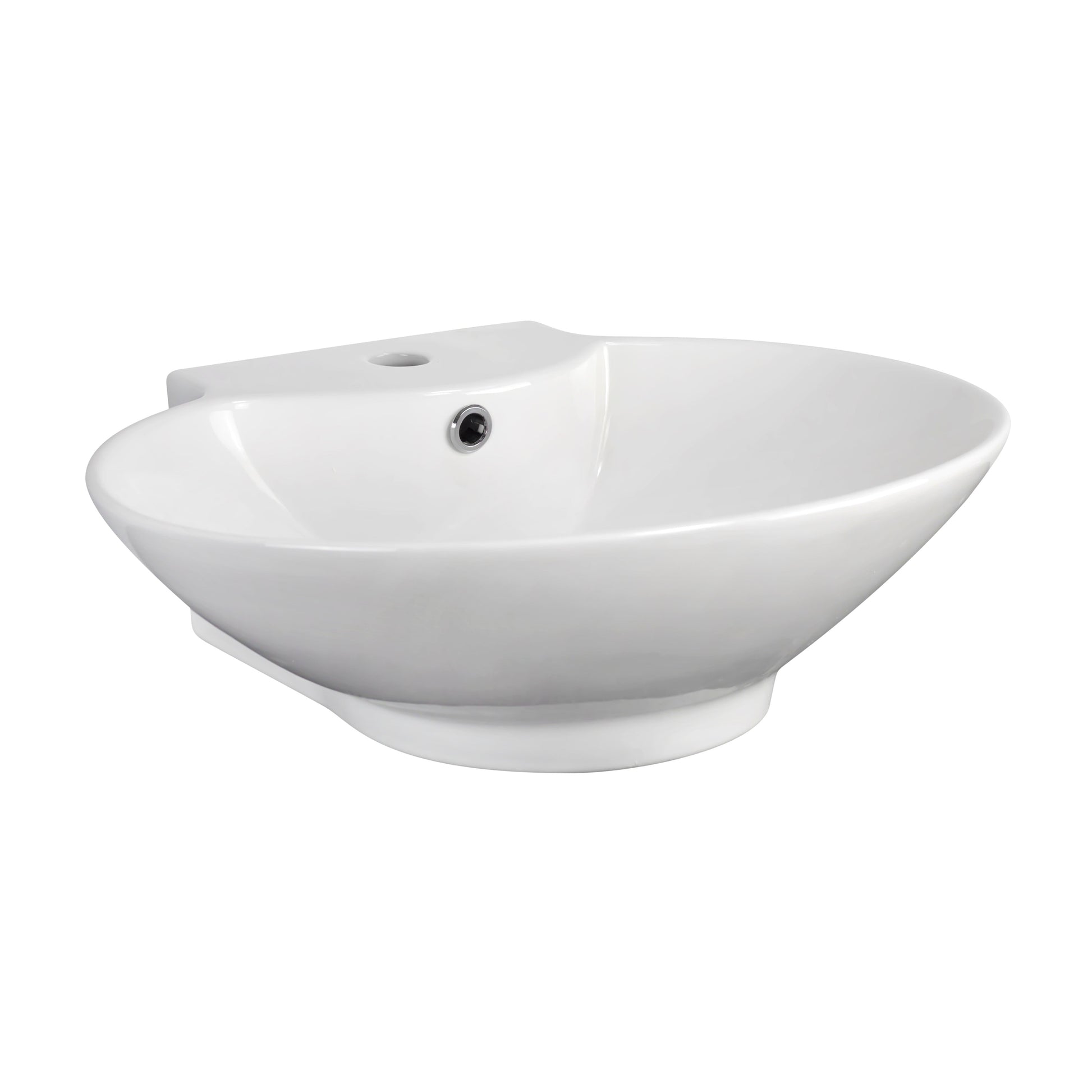 American Imaginations AI-33849 23" White Oval Above Counter Traditional Bathroom Vessel Sink Set