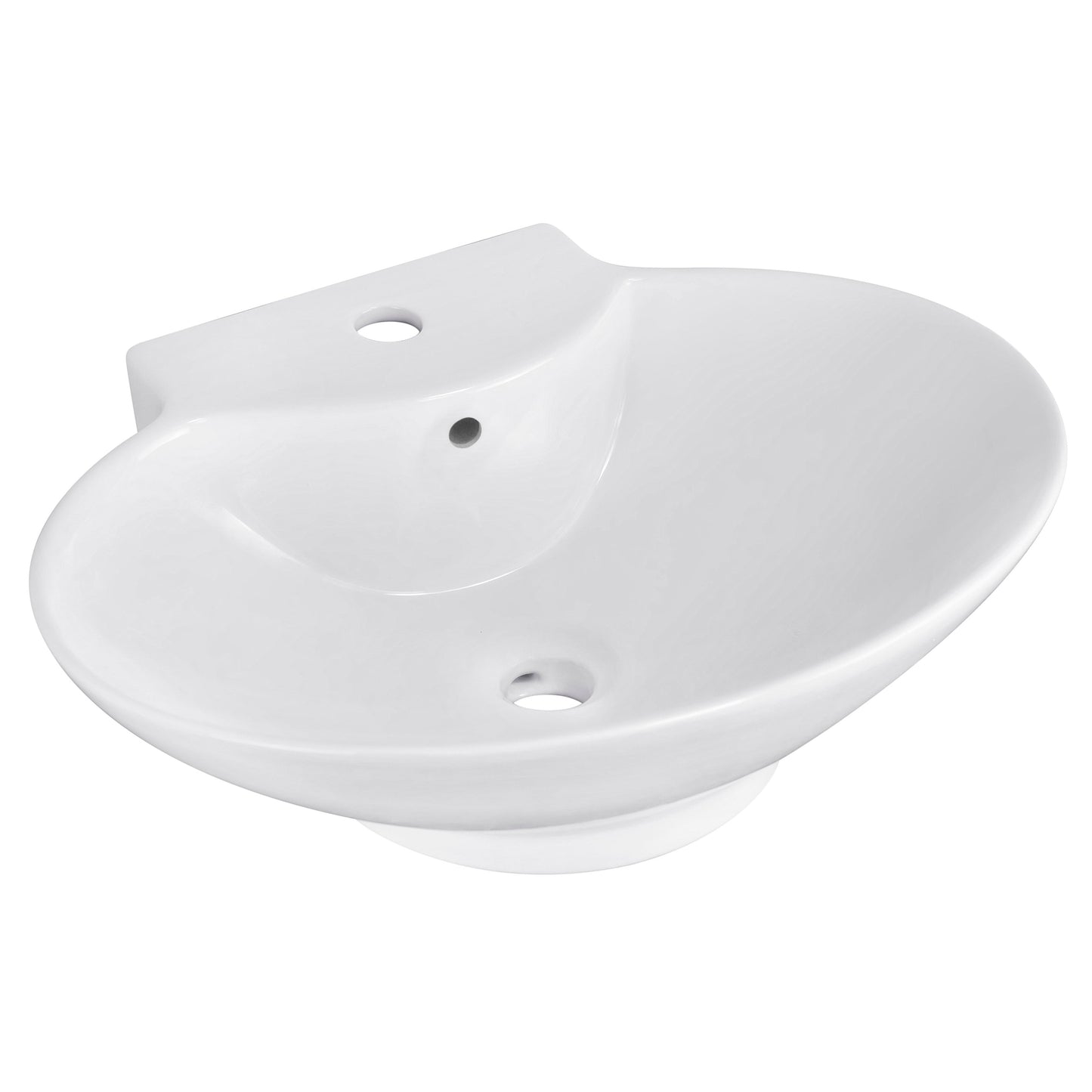 American Imaginations AI-33849 23" White Oval Above Counter Traditional Bathroom Vessel Sink Set