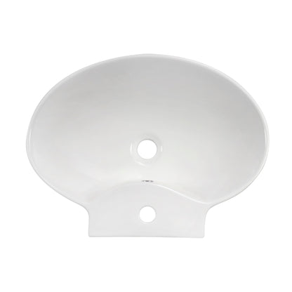 American Imaginations AI-33849 23" White Oval Above Counter Traditional Bathroom Vessel Sink Set